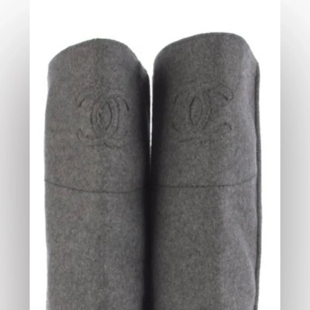 CHANEL Charcoal Tall Boots